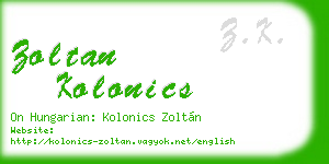 zoltan kolonics business card
