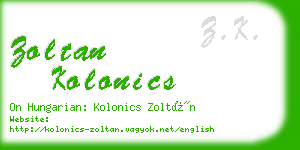 zoltan kolonics business card